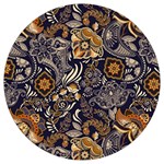 Paisley Texture, Floral Ornament Texture Round Trivet