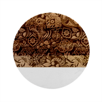 Paisley Texture, Floral Ornament Texture Marble Wood Coaster (Round)