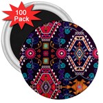 Pattern, Ornament, Motif, Colorful 3  Magnets (100 pack)