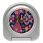 Pattern, Ornament, Motif, Colorful Travel Alarm Clock