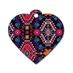 Pattern, Ornament, Motif, Colorful Dog Tag Heart (One Side)