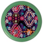 Pattern, Ornament, Motif, Colorful Color Wall Clock