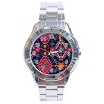 Pattern, Ornament, Motif, Colorful Stainless Steel Analogue Watch