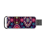 Pattern, Ornament, Motif, Colorful Portable USB Flash (One Side)