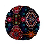 Pattern, Ornament, Motif, Colorful Standard 15  Premium Round Cushions