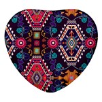 Pattern, Ornament, Motif, Colorful Heart Glass Fridge Magnet (4 pack)