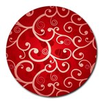 Patterns, Corazones, Texture, Red, Round Mousepad