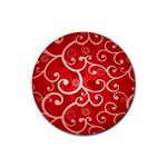Patterns, Corazones, Texture, Red, Rubber Coaster (Round)