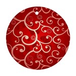 Patterns, Corazones, Texture, Red, Round Ornament (Two Sides)
