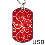 Patterns, Corazones, Texture, Red, Dog Tag USB Flash (One Side)