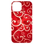 Patterns, Corazones, Texture, Red, iPhone 14 Black UV Print Case