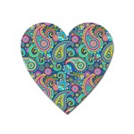 Patterns, Green Background, Texture Heart Magnet