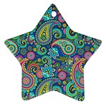Patterns, Green Background, Texture Star Ornament (Two Sides)