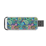 Patterns, Green Background, Texture Portable USB Flash (One Side)