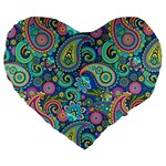 Patterns, Green Background, Texture Large 19  Premium Heart Shape Cushions