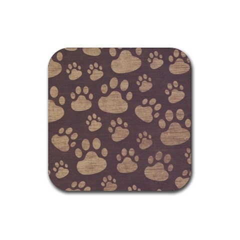 Paws Patterns, Creative, Footprints Patterns Rubber Coaster (Square) from UrbanLoad.com Front