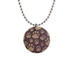 Paws Patterns, Creative, Footprints Patterns 1  Button Necklace