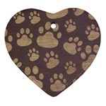 Paws Patterns, Creative, Footprints Patterns Heart Ornament (Two Sides)