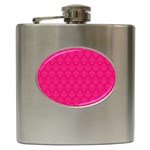 Pink Pattern, Abstract, Background, Bright, Desenho Hip Flask (6 oz)