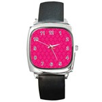 Pink Pattern, Abstract, Background, Bright, Desenho Square Metal Watch