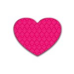 Pink Pattern, Abstract, Background, Bright, Desenho Rubber Heart Coaster (4 pack)