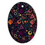 Random, Abstract, Forma, Cube, Triangle, Creative Oval Ornament (Two Sides)