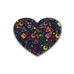 Random, Abstract, Forma, Cube, Triangle, Creative Rubber Heart Coaster (4 pack)