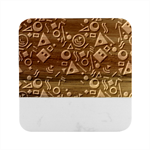 Random, Abstract, Forma, Cube, Triangle, Creative Marble Wood Coaster (Square)