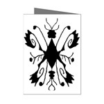 Black Silhouette Artistic Hand Draw Symbol Wb Mini Greeting Cards (Pkg of 8)