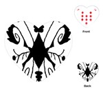 Black Silhouette Artistic Hand Draw Symbol Wb Playing Cards Single Design (Heart)