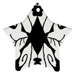 Black Silhouette Artistic Hand Draw Symbol Wb Star Ornament (Two Sides)
