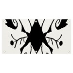 Black Silhouette Artistic Hand Draw Symbol Wb Banner and Sign 6  x 3 