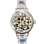 Pattern Tile Squares Triangles Seamless Geometry Round Italian Charm Watch