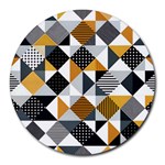 Pattern Tile Squares Triangles Seamless Geometry Round Mousepad