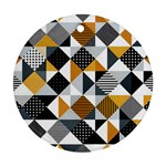 Pattern Tile Squares Triangles Seamless Geometry Ornament (Round)