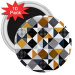 Pattern Tile Squares Triangles Seamless Geometry 3  Magnets (10 pack) 