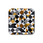 Pattern Tile Squares Triangles Seamless Geometry Rubber Square Coaster (4 pack)