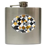 Pattern Tile Squares Triangles Seamless Geometry Hip Flask (6 oz)