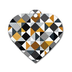 Pattern Tile Squares Triangles Seamless Geometry Dog Tag Heart (Two Sides) from UrbanLoad.com Front