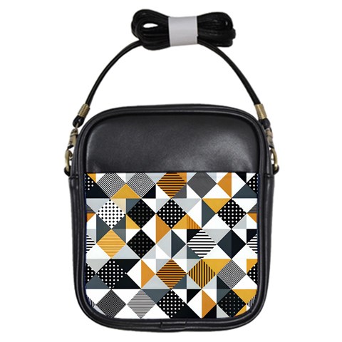 Pattern Tile Squares Triangles Seamless Geometry Girls Sling Bag from UrbanLoad.com Front