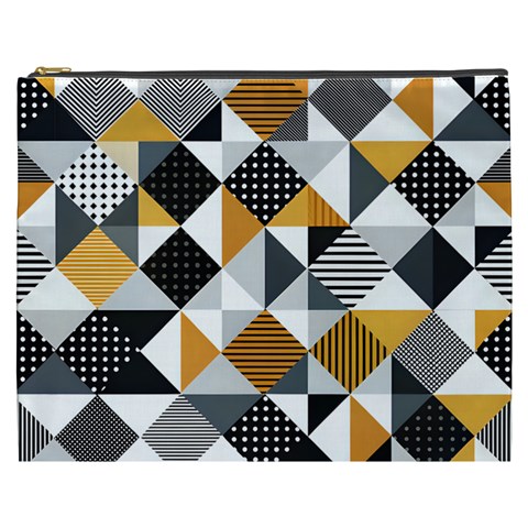 Pattern Tile Squares Triangles Seamless Geometry Cosmetic Bag (XXXL) from UrbanLoad.com Front