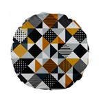 Pattern Tile Squares Triangles Seamless Geometry Standard 15  Premium Round Cushions