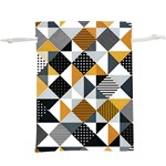 Pattern Tile Squares Triangles Seamless Geometry Lightweight Drawstring Pouch (XL)