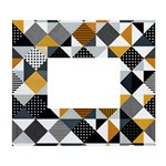 Pattern Tile Squares Triangles Seamless Geometry White Wall Photo Frame 5  x 7 