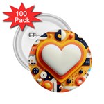 Valentine s Day Design Heart Love Poster Decor Romance Postcard Youth Fun 2.25  Buttons (100 pack) 