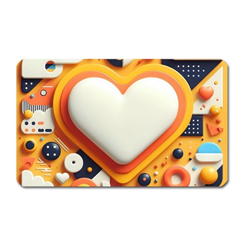 Valentine s Day Design Heart Love Poster Decor Romance Postcard Youth Fun Magnet (Rectangular) from UrbanLoad.com Front