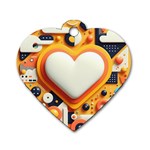 Valentine s Day Design Heart Love Poster Decor Romance Postcard Youth Fun Dog Tag Heart (One Side)