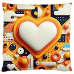 Valentine s Day Design Heart Love Poster Decor Romance Postcard Youth Fun Large Cushion Case (Two Sides)