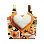 Valentine s Day Design Heart Love Poster Decor Romance Postcard Youth Fun Full Print Recycle Bag (M)
