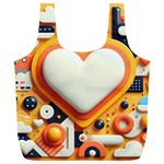 Valentine s Day Design Heart Love Poster Decor Romance Postcard Youth Fun Full Print Recycle Bag (XL)